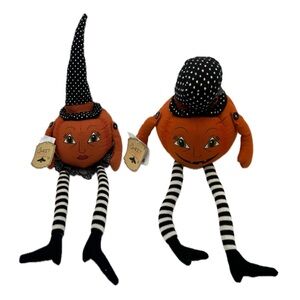 Sweet Street Knitted Soft Primitive Pumpkin Sitters Halloween Rare Vintage Decor